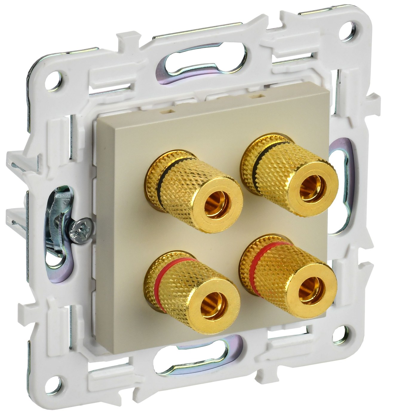 SKANDY Аудиорозетка 4-местная SK-A01B скрытой установки бежевый (SK-S40-K10)
