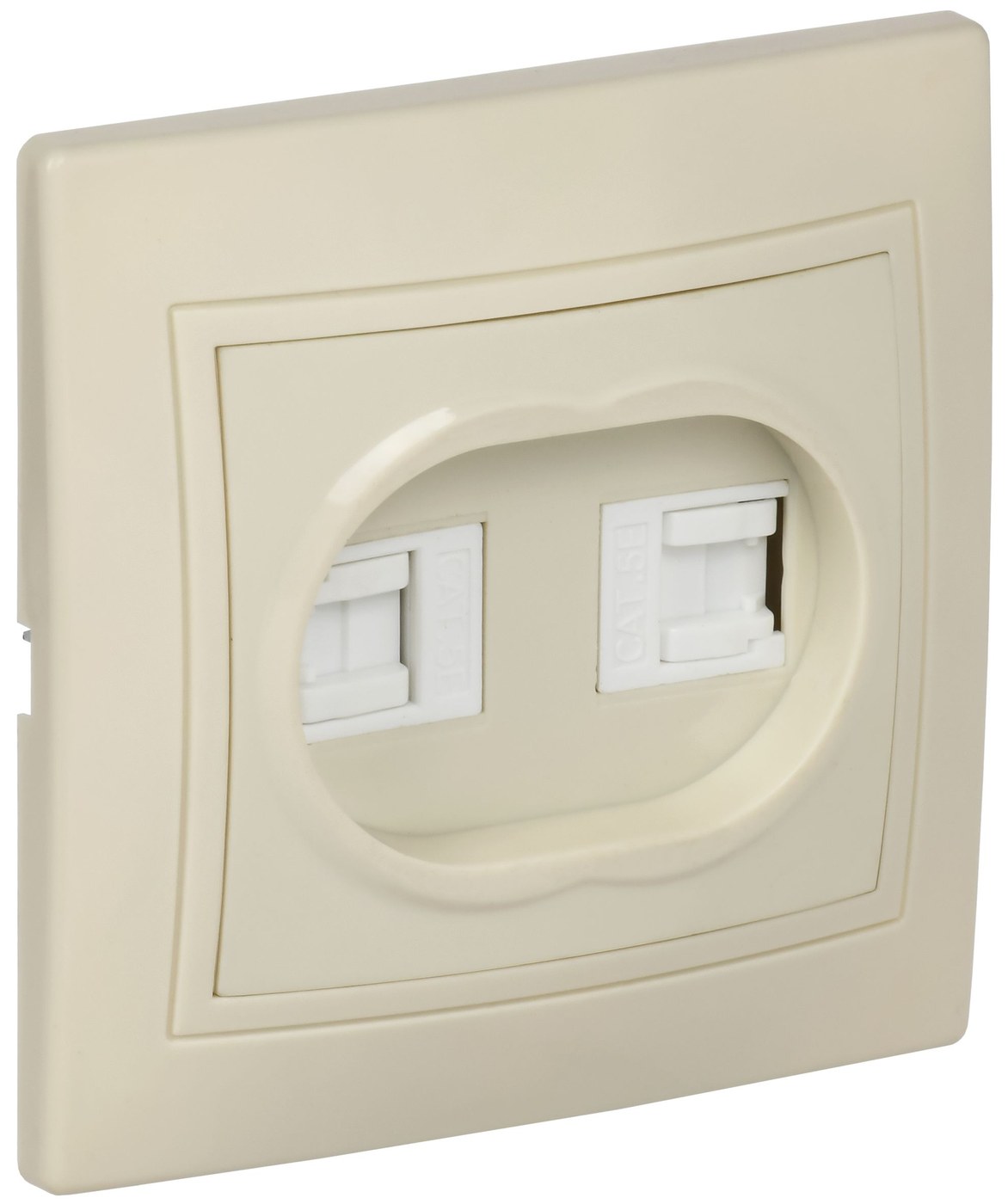 Розетка 2-местная компьютерная RJ45 кат.5е РК12-ККм скрытой установки кремовый GENERICA KVARTA (KV-K20-K33)
