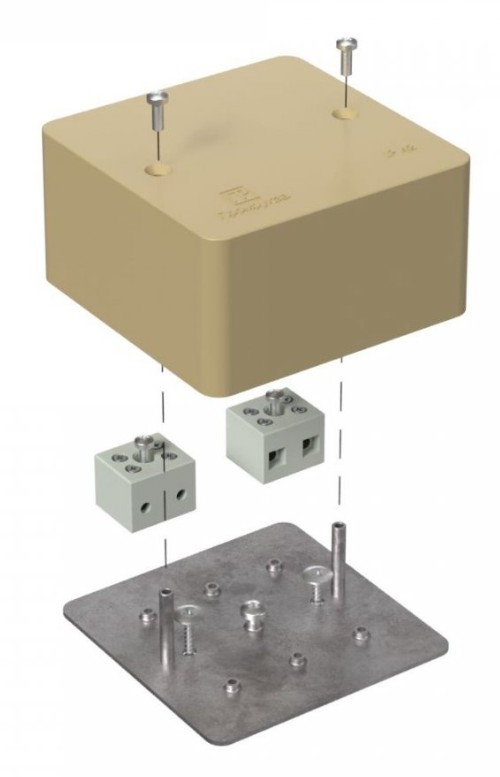 Коробка огнестойкая для кабель-канала Е15-Е120 RAL1001 85х85х45 (40-0460-1001-FR6.0-4) (Промрукав)