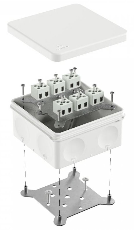 Коробка огнестойкая для о/п двухкомпонентная Е15-Е120 RAL9003 100х100х50 (60-0300-9003-FR2.5-12) (Промрукав)