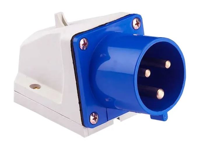 Вилка 523 32А 2Р+РЕ IP44 стационарная 220В (ps-523-32-220)