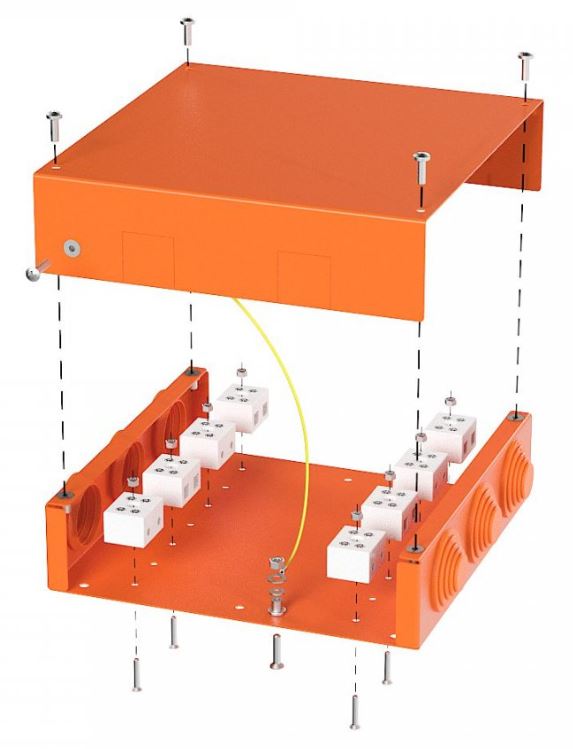 Коробка металлическая огнестойкая Е15-Е120 200х200х50 (70-0391-FR10.0-16) (Промрукав)