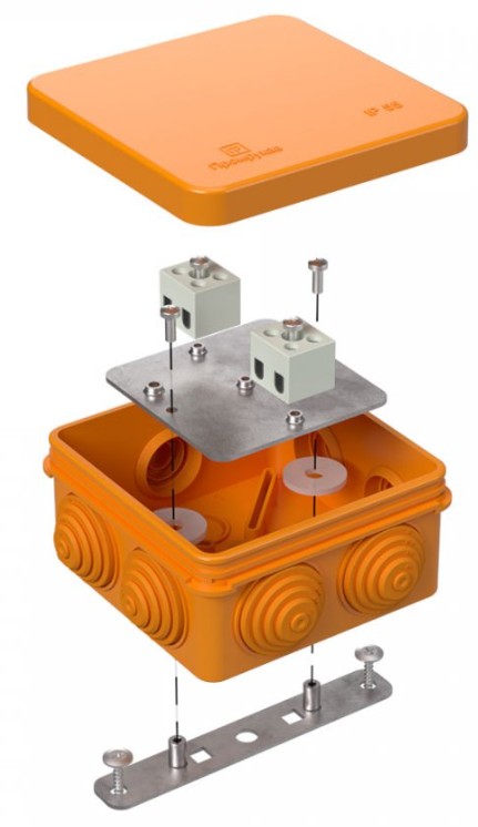 Коробка огнестойкая для о/п Е15-Е120 RAL2004 80х80х40 (40-0210-FR2.5-4) (Промрукав)
