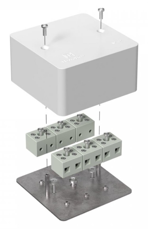 Коробка огнестойкая для кабель-канала Е15-Е120 RAL9003 103х103х45 (40-0470-FR6.0-12) (Промрукав)