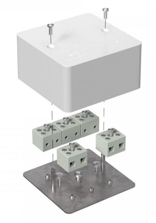 Коробка огнестойкая для кабель-канала Е15-Е120 RAL9003 85х85х45 (40-0460-FR6.0-10) (Промрукав)