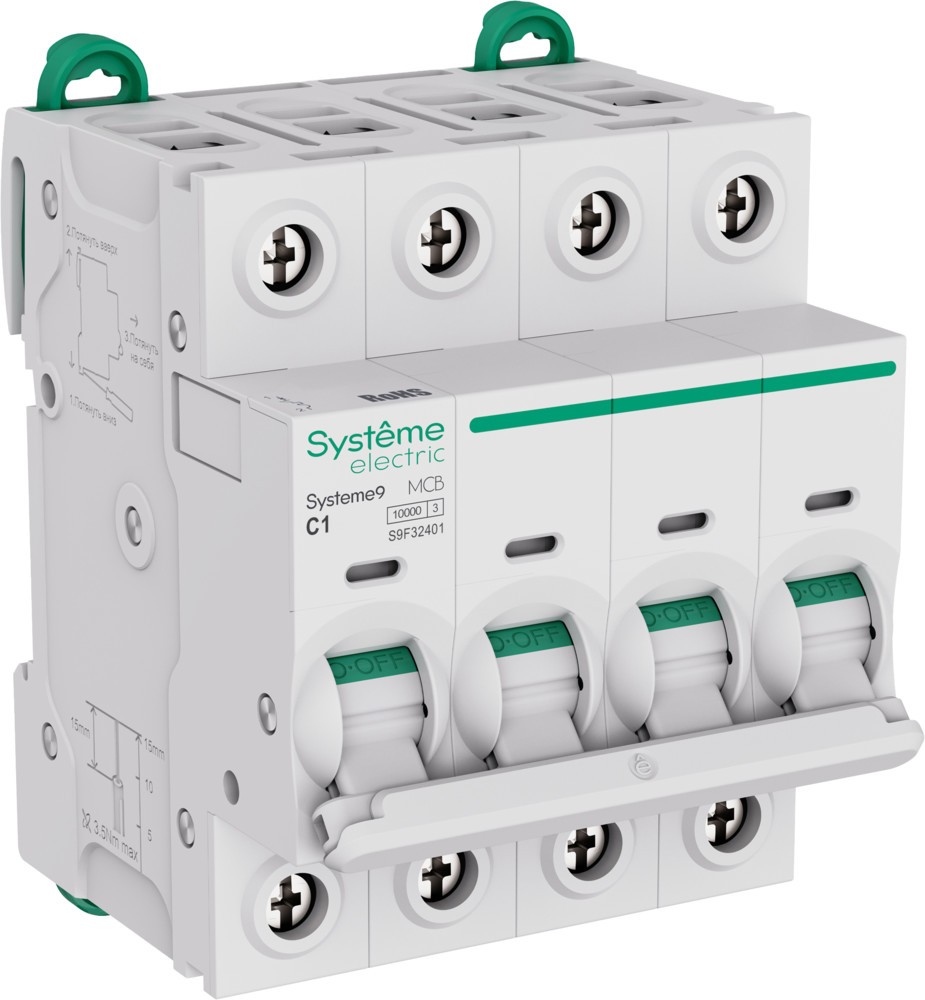 Systeme9 4P 1A 10kA 400В C (S9F32401)