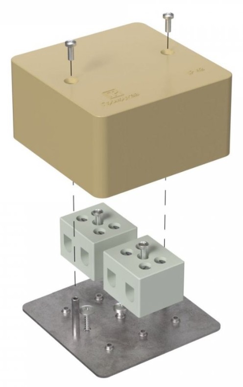 Коробка огнестойкая для кабель-канала Е15-Е120 RAL1001 85х85х45 (40-0460-1001-FR16.0-4) (Промрукав)