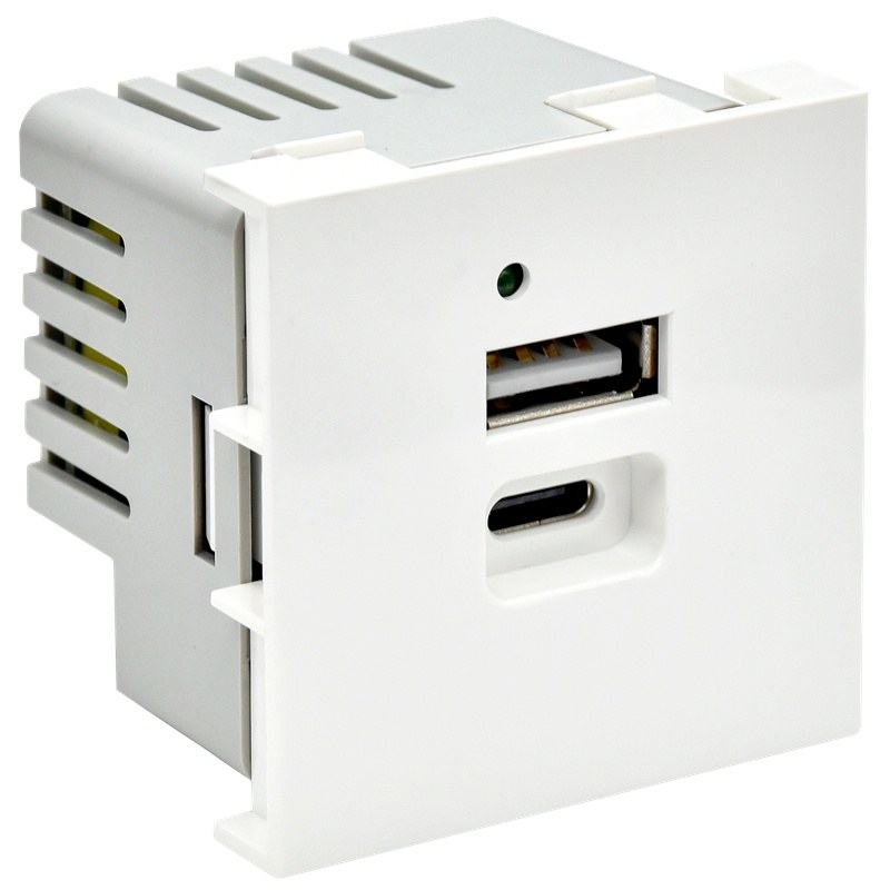 Розетка USB PRIMER A+C 5В 4,2А РКЮ-25-40-П 2 модуля белая (PR-KK40D-RU-0-2-AC-K01)