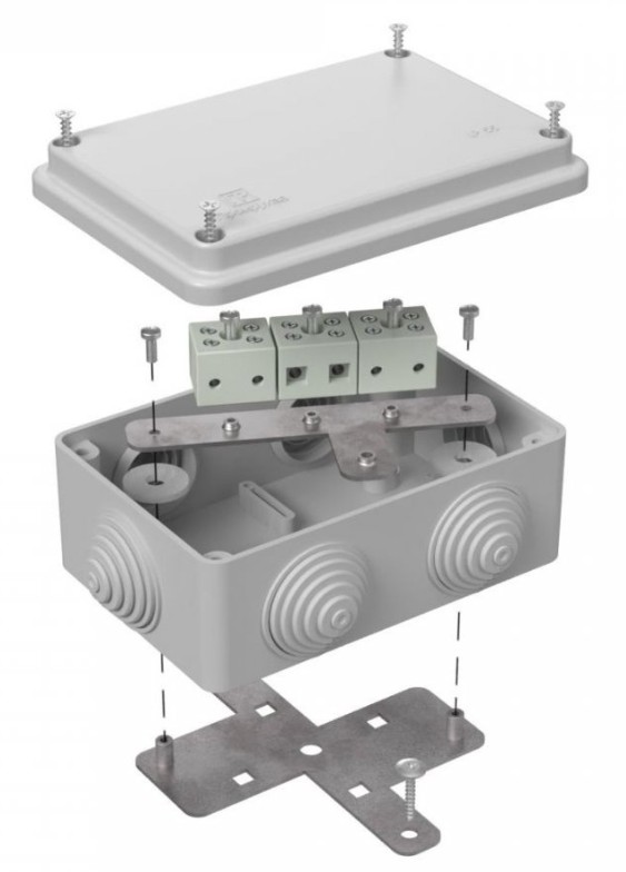 Коробка огнестойкая для о/п Е15-Е120 RAL7035 120х80х50 (40-0340-7035-FR6.0-6) (Промрукав)