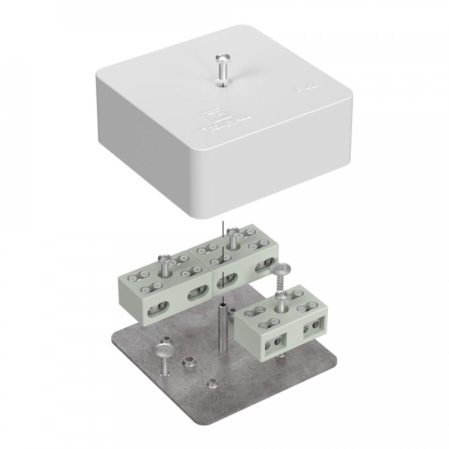 Коробка огнестойкая разветвительная для кабель-канала Е15-Е60 RAL9003 75х75х30 (40-0450-FR6.0-4-6-Р) (Промрукав)