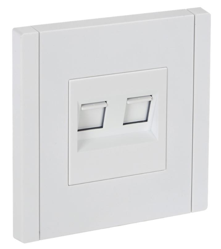 FORTE&PIANO Розетка компьютерная двойная RJ45 кат.6 FP234 скрытой установки белый (FP-K20-2-K01)