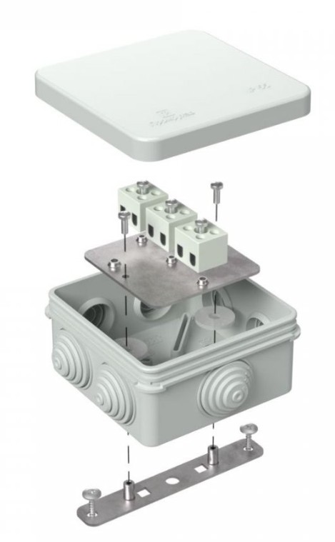 Коробка огнестойкая для о/п Е15-Е120 RAL7035 80х80х40 (40-0210-7035-FR1.5-6) (Промрукав)