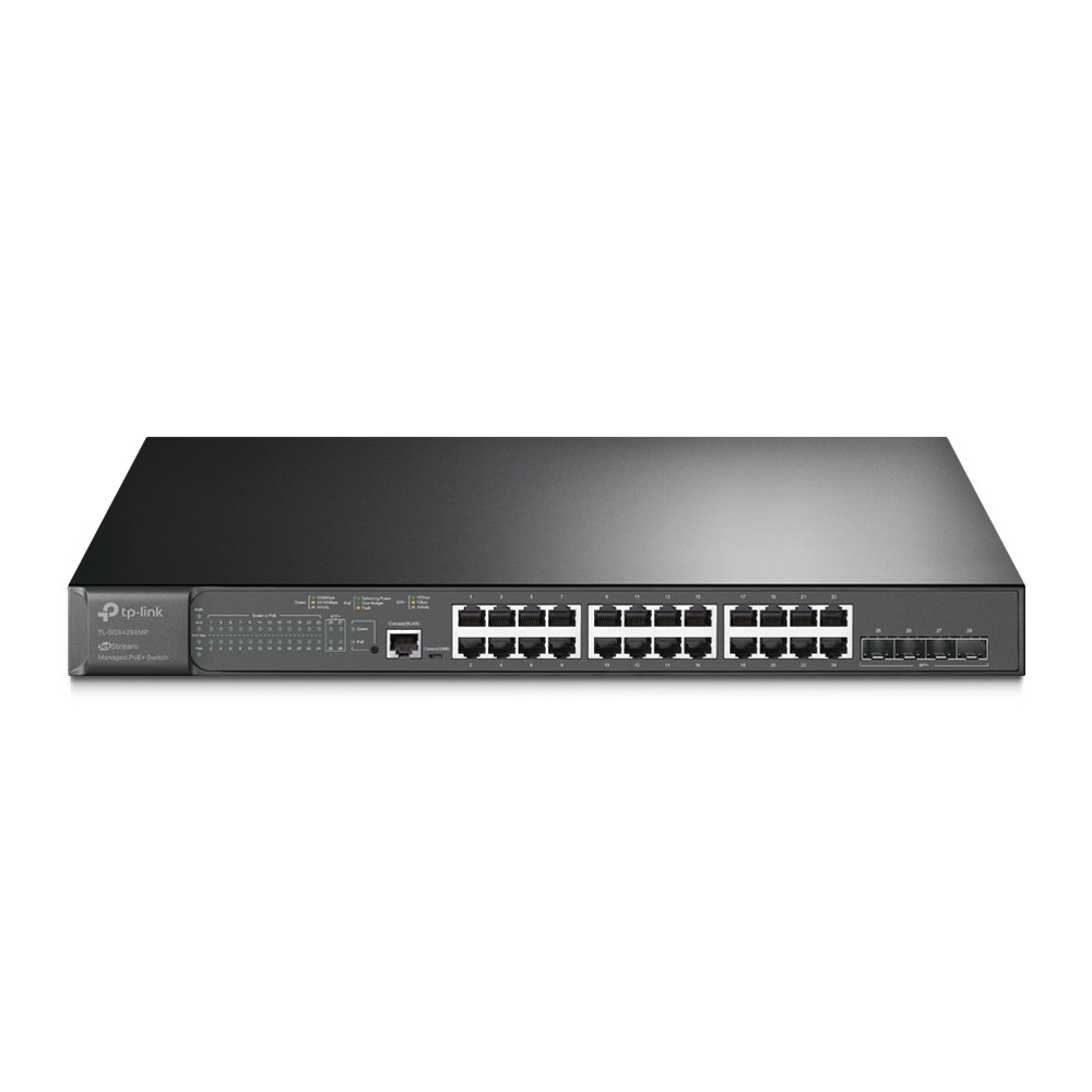 TP-Link SG3428XMP Omada 24-портовый гигабитный управляемый РоЕ-коммутатор уровня L2+ с 4 SFP+ слотами 10G