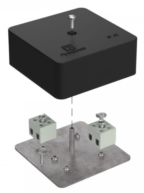 Коробка огнестойкая для кабель-канала Е15-Е120 RAL9005 75х75х30 (40-0450-9005-FR2.5-4) (Промрукав)