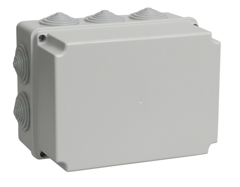Коробка распаячная КМ41246 190х140х120 открытой проводки IP55 10 гермовводов серая (UKO10-190-140-120-K41-55)