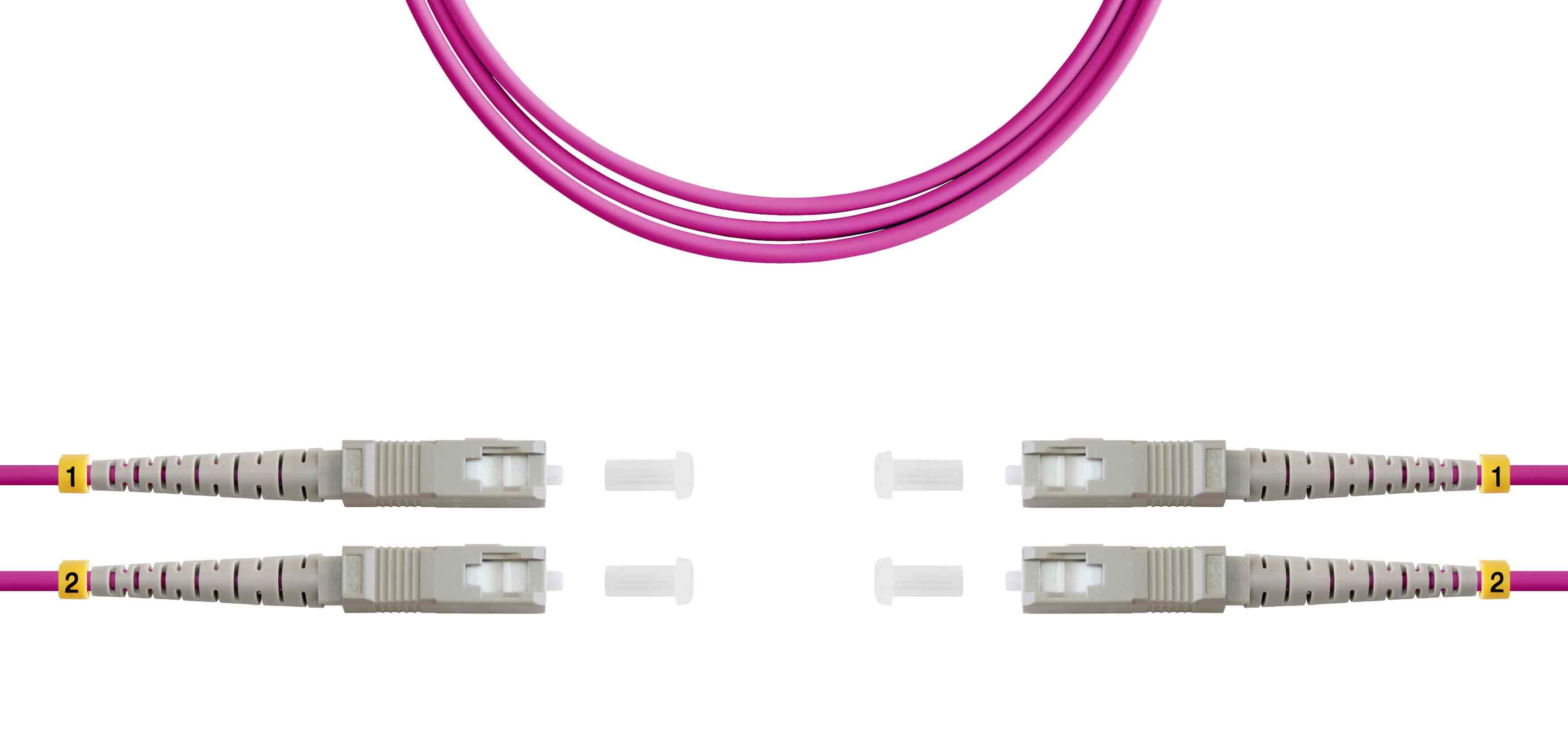 Патч-корд ВО MM(OM4), SC/UPC-SC/UPC, 3.0мм, duplex, LSZH, 5м (09-12089)