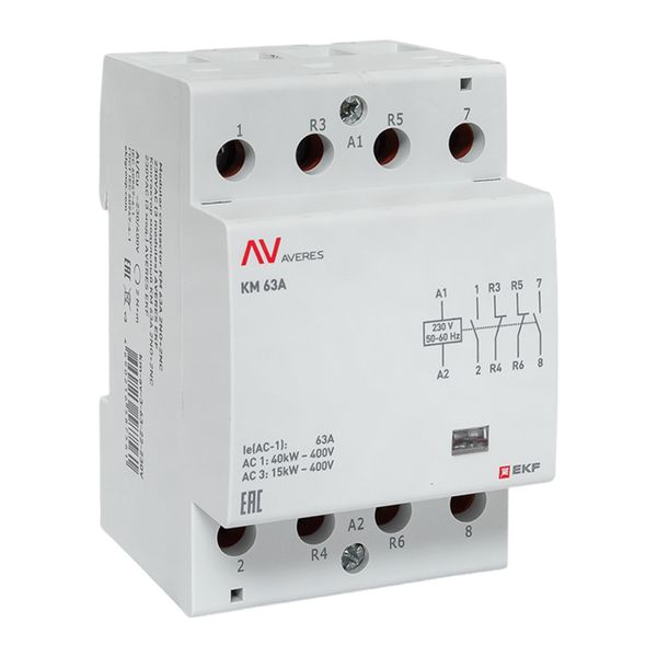 КМ 63А 2NO+2NC 230В АС (3 мод.) AVERES (km-av-3-63-22-230V)