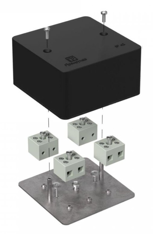Коробка огнестойкая для кабель-канала Е15-Е120 RAL9005 85х85х45 (40-0460-9005-FR6.0-8) (Промрукав)