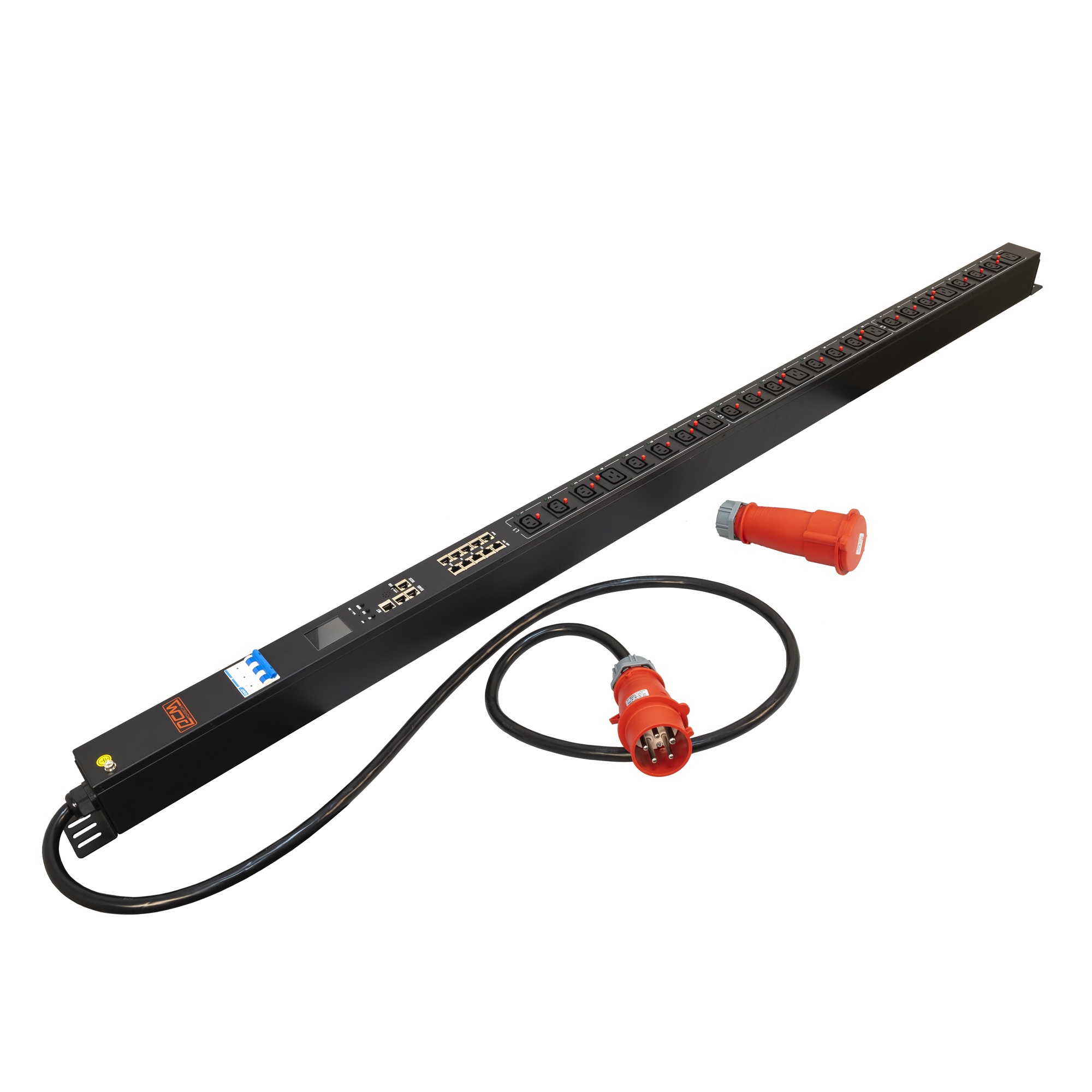 PDU-32AV24-18C3-6C9-3P верт.размещ. 18xC13 6xC19 3х32A IEC 60309 2м