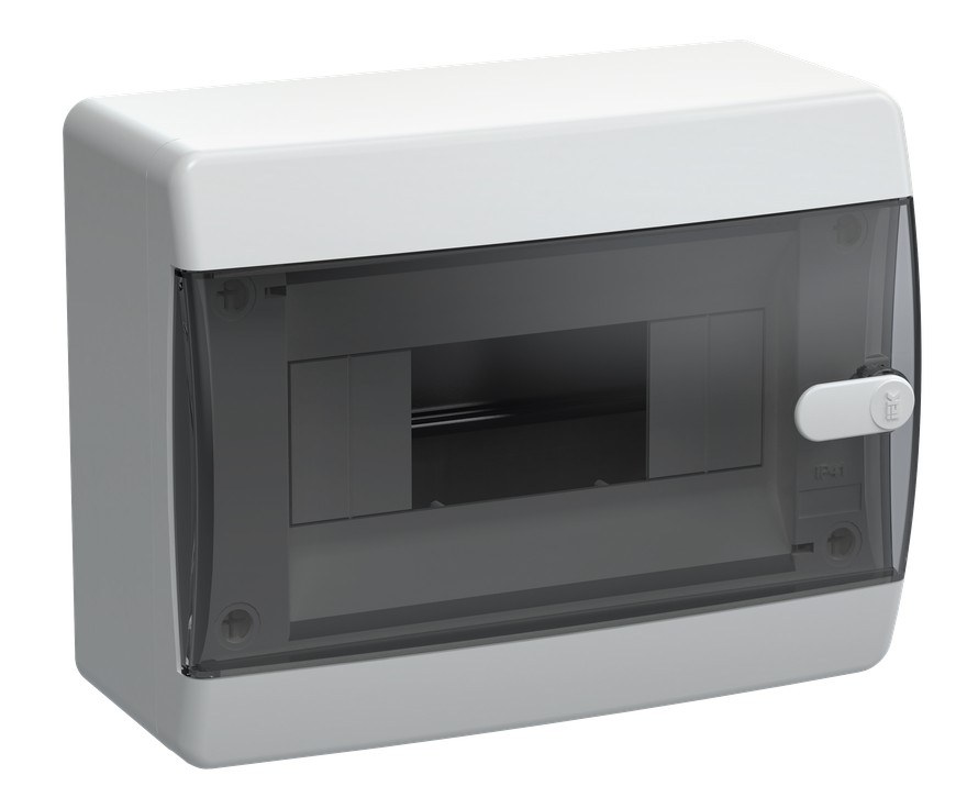 Корпус пластиковый UNION Compact ЩРН-П-8 IP41 черная прозрачная дверь (UIC-KP12-N-08-41-K01)