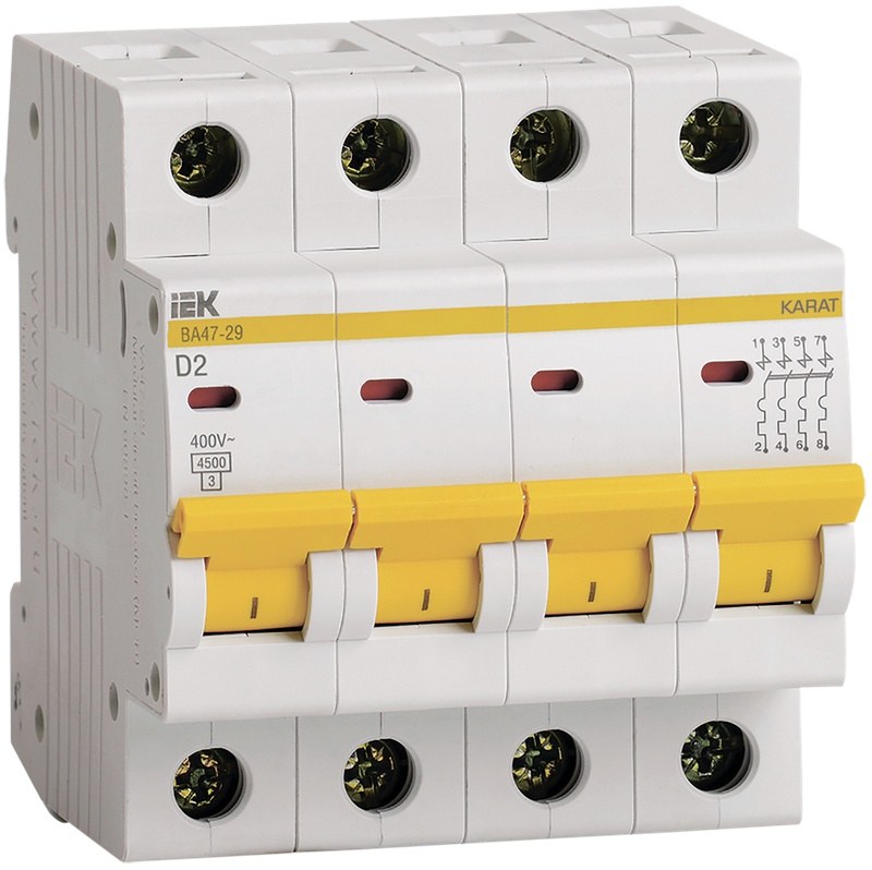 ВА47-29 4P D 2А 4,5кА KARAT (MVA20-4-002-D)