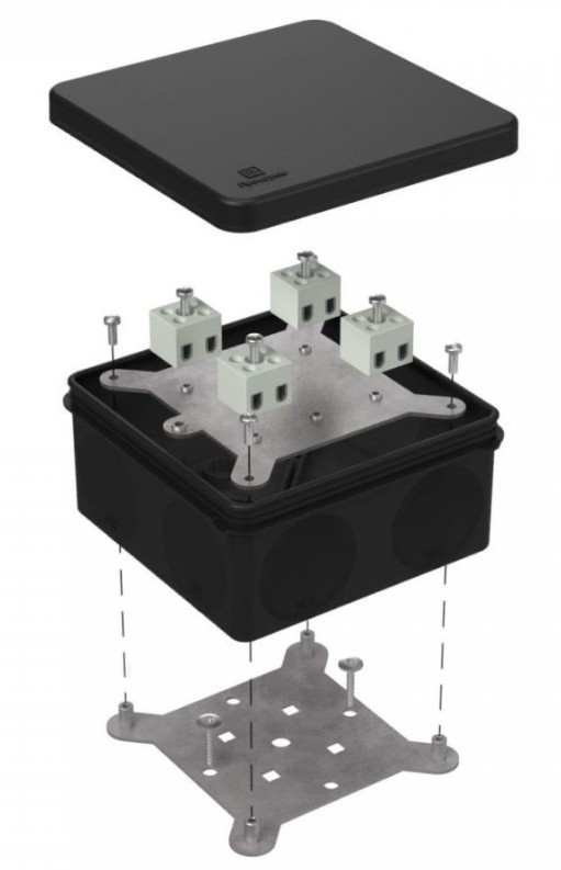Коробка огнестойкая для о/п двухкомпонентная Е15-Е120 RAL9005 100х100х50 (60-0300-9005-FR2.5-8) (Промрукав)