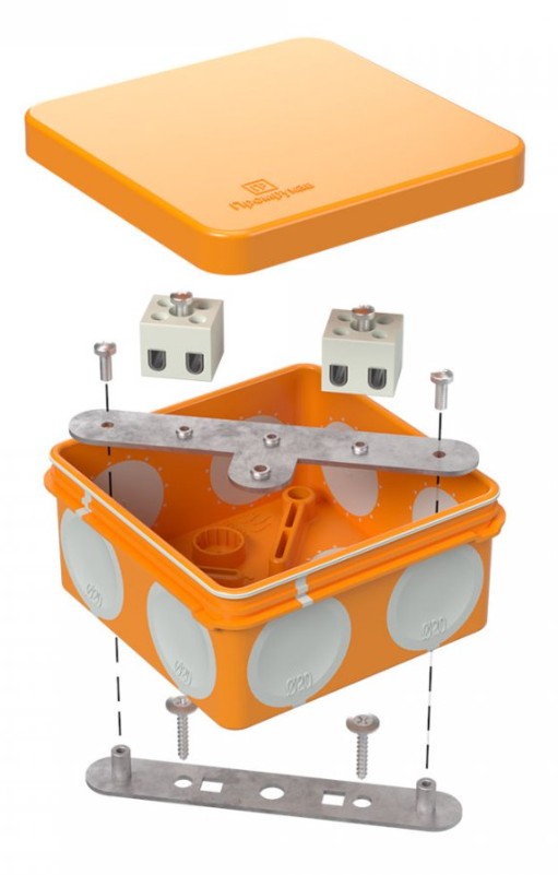 Коробка огнестойкая для о/п двухкомпонентная Е15-Е120 RAL2004 80х80х40 (60-0210-FR2.5-4) (Промрукав)