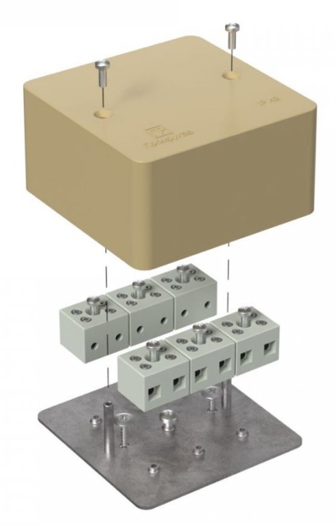 Коробка огнестойкая для кабель-канала Е15-Е120 RAL1001 85х85х45 (40-0460-1001-FR6.0-12) (Промрукав)