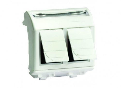 Розетка двойная RJ-45 Brava 2 модуля кат.6 8P8C белая (76452B)