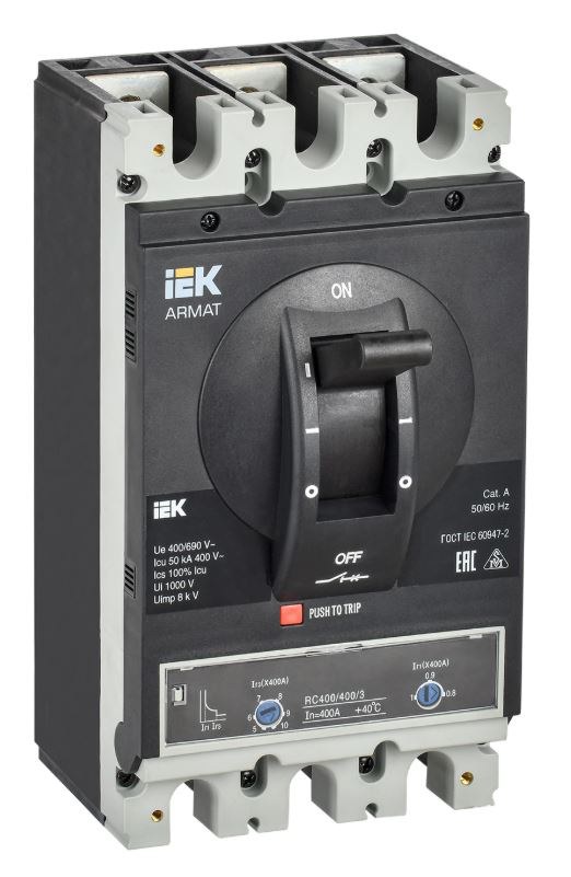 Автоматический выключатель в литом корпусе 3P H 400A 50kA (AR-MCCB-3H-050-0400A-ATUC)