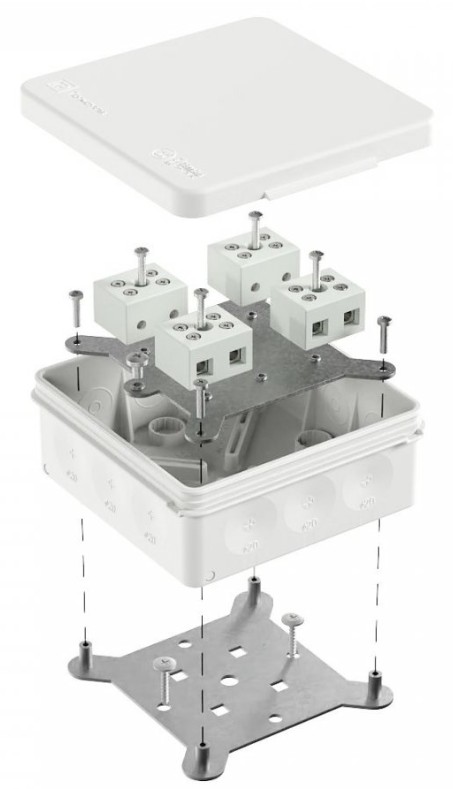 Коробка огнестойкая для о/п двухкомпонентная Е15-Е120 RAL9003 100х100х40 (60-0303-9003-FR10.0-8) (Промрукав)