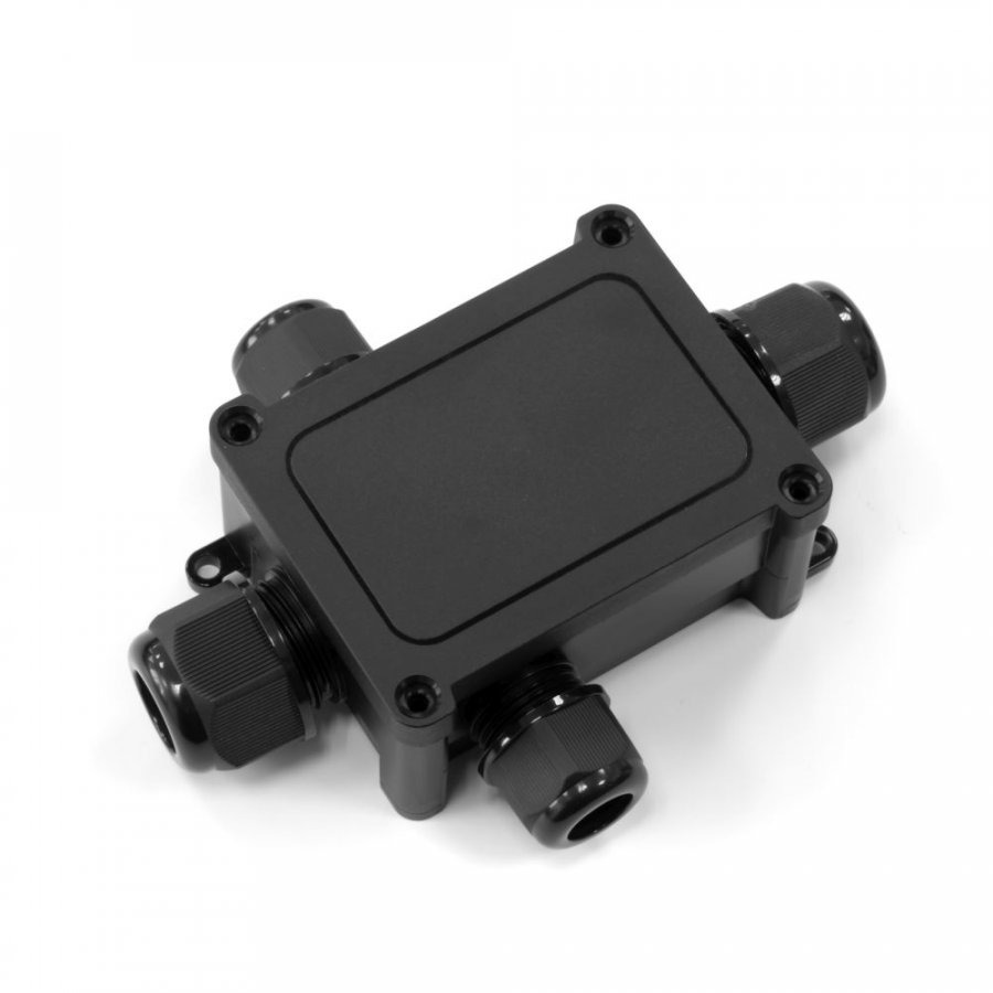 Коробка распределительная 4-вводная IP68 ПА66 40А 450В d5-14 мм 135х96х42 черная (PR08.13149) (Промрукав)