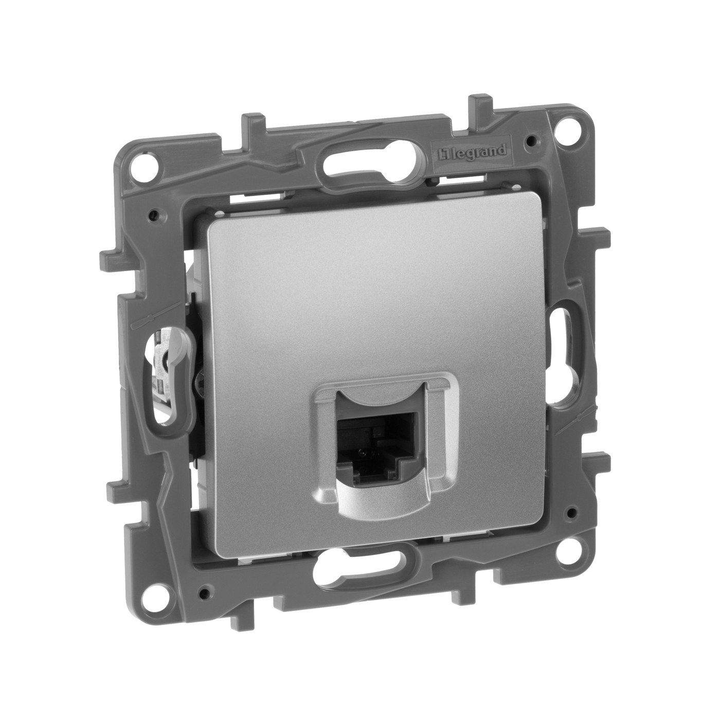 ETIKA розетка компьютерная RJ45, 6 UTP, скрытой установки, алюминий (672453)