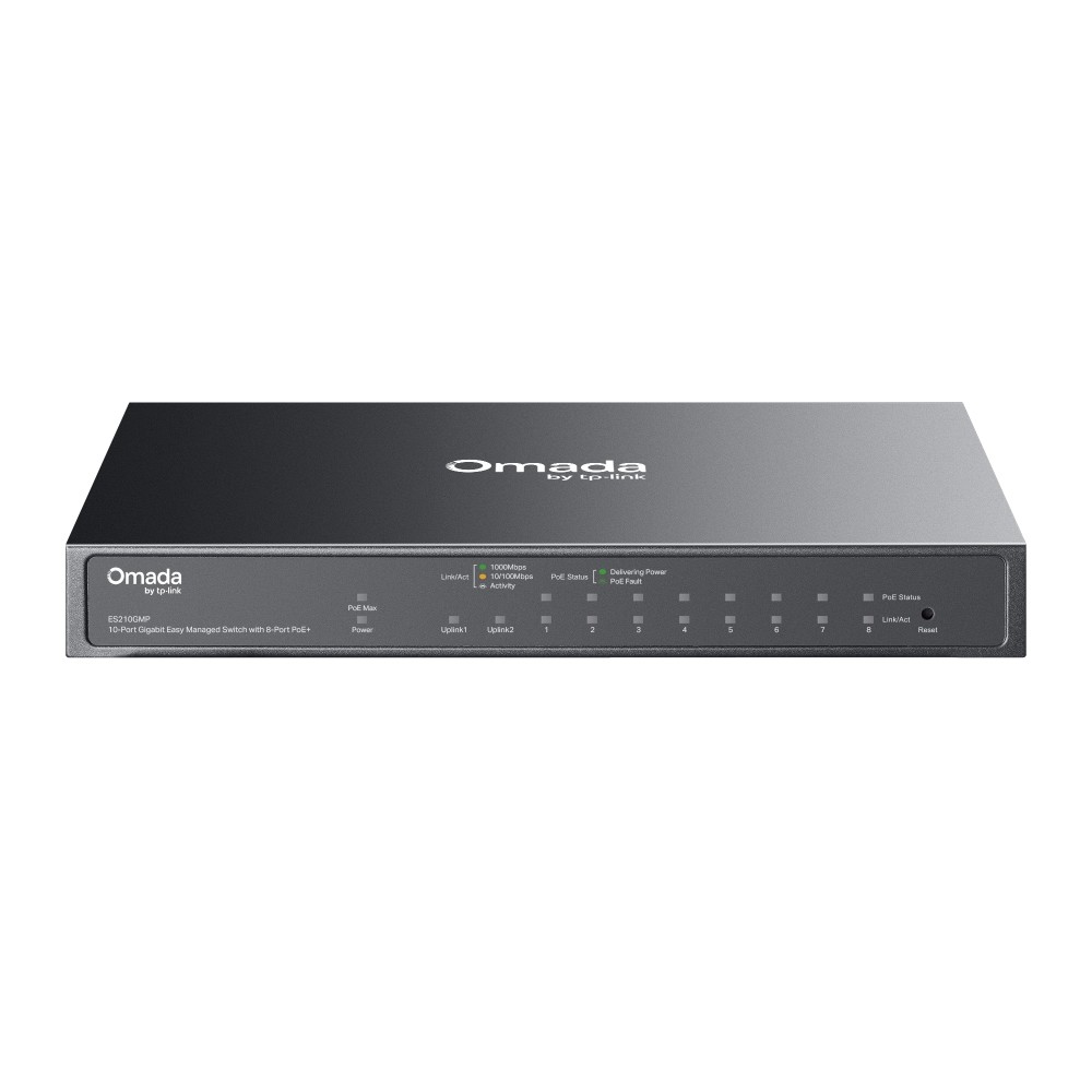 TP-Link ES210GMP Omada 10-портовый гигабитный Easy Managed коммутатор с 8 портами PoE+