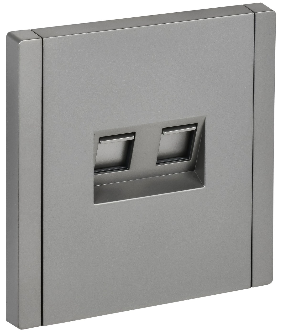 FORTE&PIANO Розетка компьютерная двойная RJ45 кат.5E FP533 скрытой установки сталь (FP-K20-1-K46)