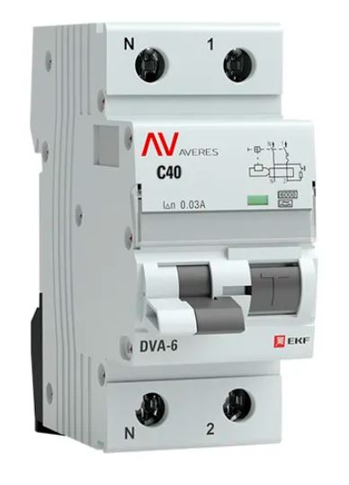DVA-6 1P+N 40А C 30мА A 6кА AVERES (rcbo6-1pn-40C-30-a-av)