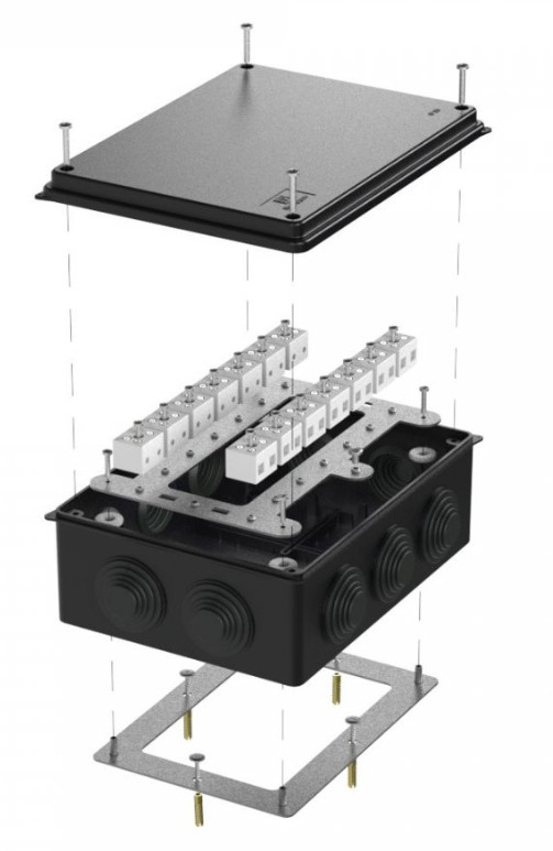 Коробка огнестойкая для о/п Е15-Е120 RAL9005 200х150х75 (40-0320-9005-FR6.0-28) (Промрукав)