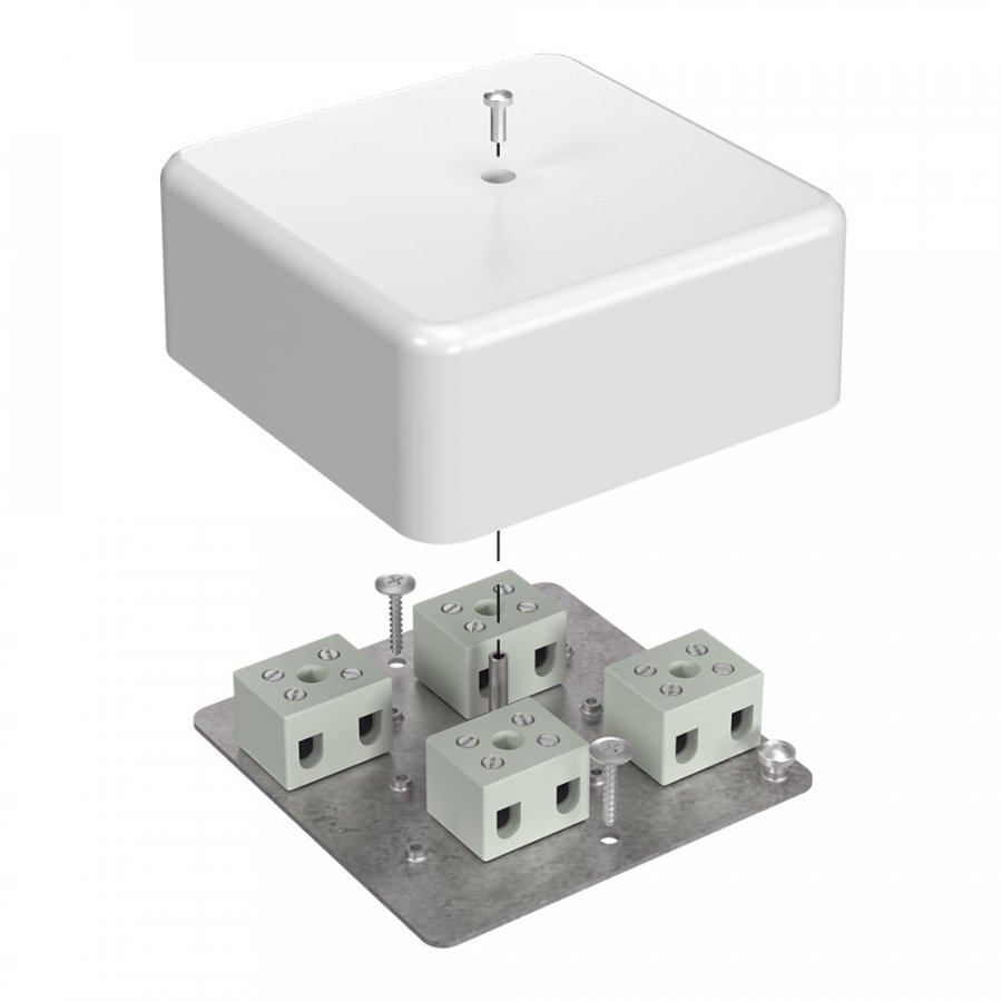 Коробка огнестойкая для кабель-канала Е15-Е60 (латунь) RAL9003 103х103х45 (40-0470-FR6.0-8-Е60) (Промрукав)