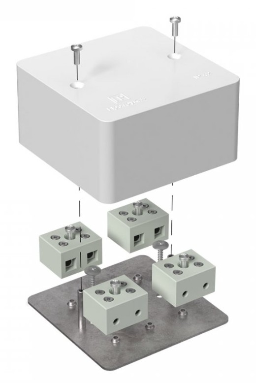 Коробка огнестойкая для кабель-канала Е15-Е120 RAL9003 85х85х45 (40-0460-FR10.0-8) (Промрукав)