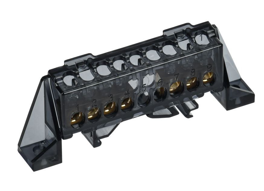Шина N "ноль" в комбинированном DIN-изоляторе "Стойка" 6х9-(3+4)-Ч TEKFOR (TF-NN10-34-DP-K02)