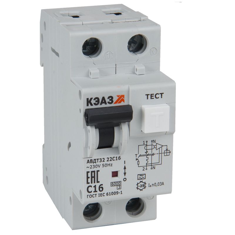 АВДТ32-23C50-ACS 2п C 50А 100мА тип AC 4.5кА УХЛ4, КЭАЗ (385187)