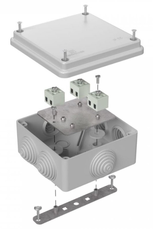 Коробка огнестойкая для о/п Е15-Е120 RAL7035 100х100х50 (40-0300-7035-FR1.5-6) (Промрукав)