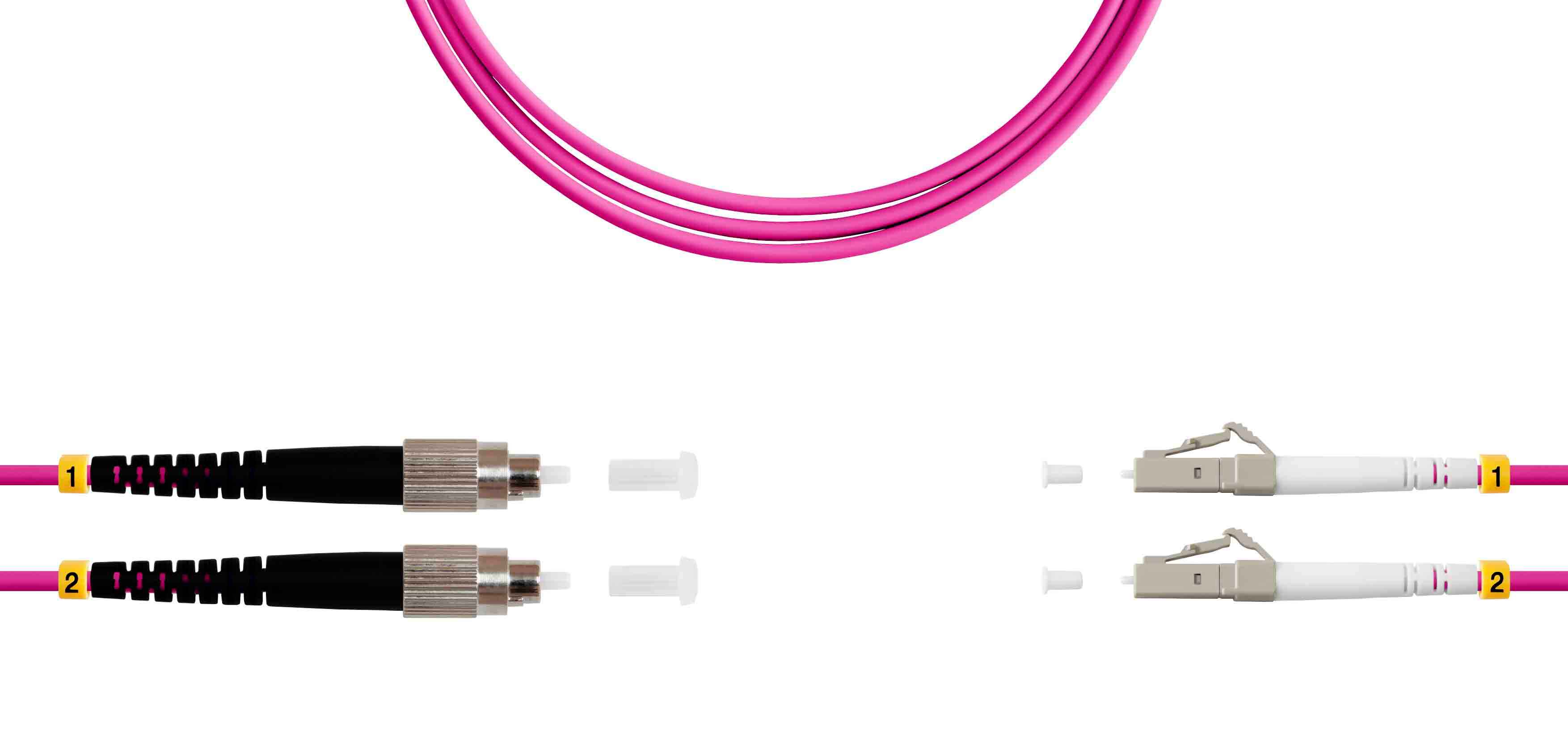 Патч-корд ВО MM(OM4), FC/UPC-LC/UPC, 3.0мм, duplex, LSZH, 5м (09-12069)