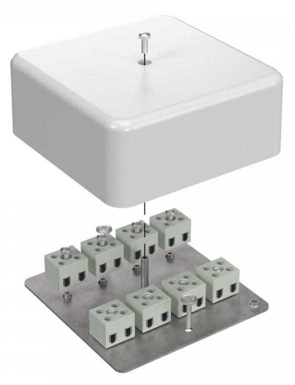 Коробка огнестойкая для кабель-канала Е15-Е120 RAL9003 103х103х45 (40-0470-FR2.5-16) (Промрукав)