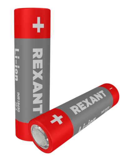 Аккумулятор Li-ion 18650, 3,7В, 3000мАч, без платы защиты, плоский контакт REXANT (30-2035-05)