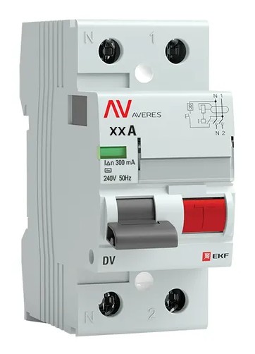 DV 2P 40А/300мА (AC) AVERES (rccb-2-40-300-ac-av)