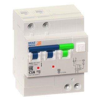 OptiDin VD63 2п C 10А 30мА тип A 10кА УХЛ4, КЭАЗ (353069)