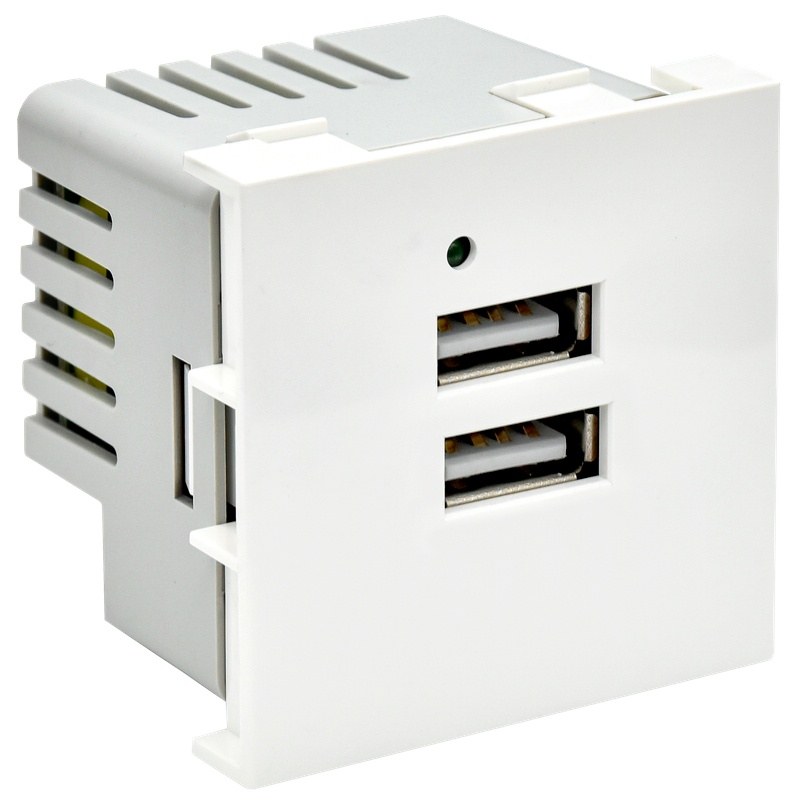Розетка USB PRIMER A+A 5В 4,2А РКЮ-23-40-П 2 модуля белая (PR-KK40D-RU-0-2-AA-K01)