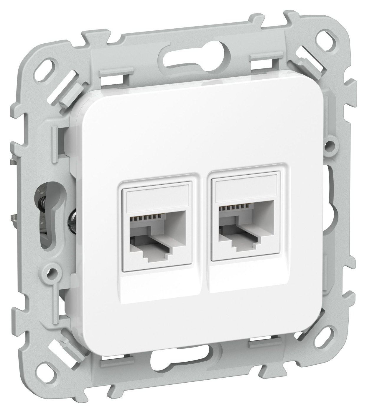 FLITE Розетка 2-местная компьютерная RJ45 кат 5Е UTP РК5е-2-0-ФлБ скрытой установки белый (FI-K22-1-K01)