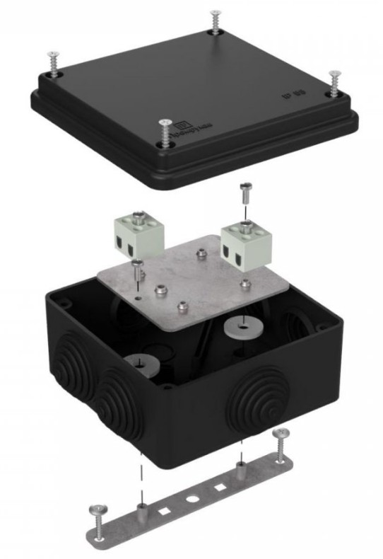 Коробка огнестойкая для о/п Е15-Е120 RAL9005 100х100х50 (40-0300-9005-FR2.5-4) (Промрукав)